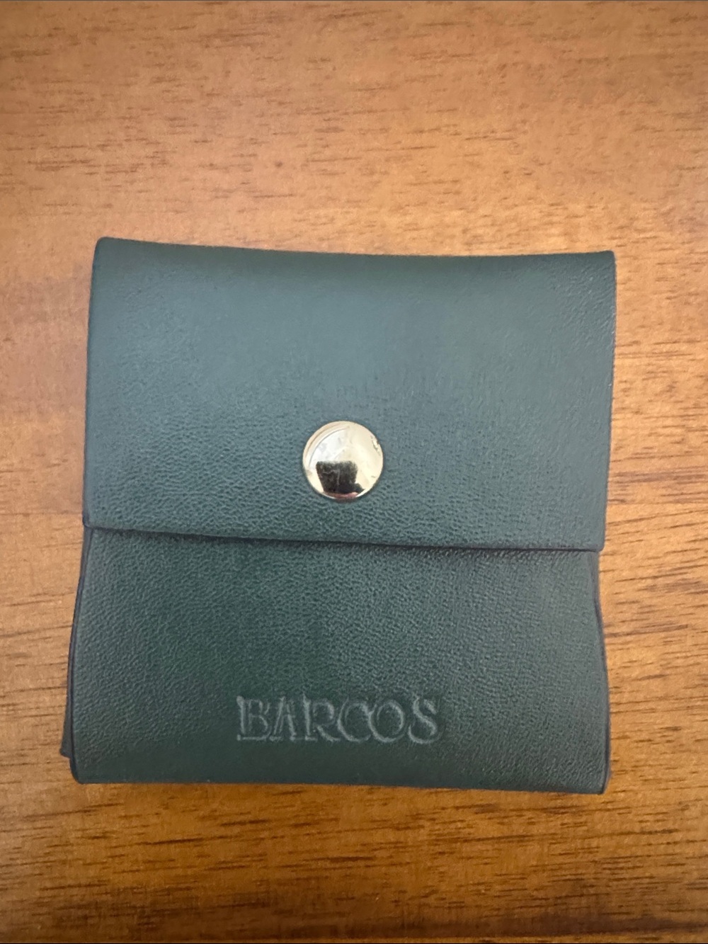 Barcos Small Leather Coin Pouch in Dark Green